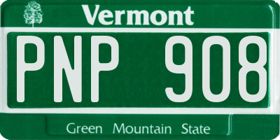 VT license plate PNP908