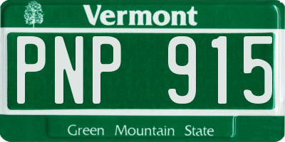 VT license plate PNP915