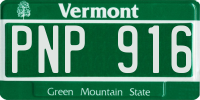 VT license plate PNP916