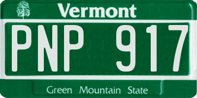 VT license plate PNP917