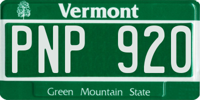 VT license plate PNP920