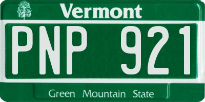 VT license plate PNP921