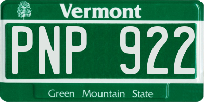 VT license plate PNP922