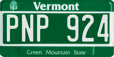 VT license plate PNP924
