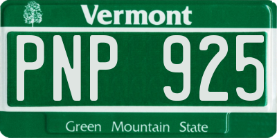 VT license plate PNP925
