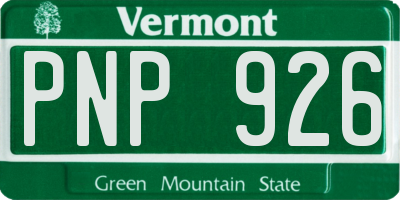 VT license plate PNP926