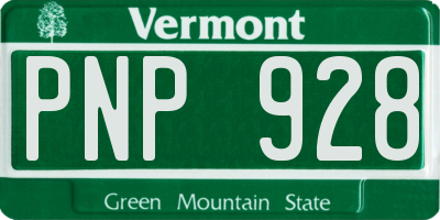 VT license plate PNP928