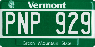 VT license plate PNP929