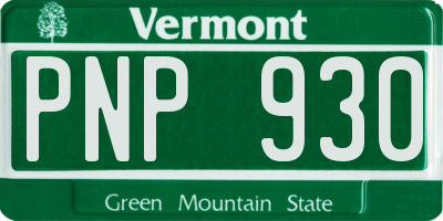 VT license plate PNP930