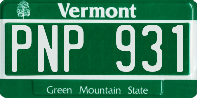 VT license plate PNP931