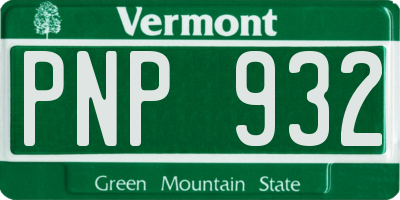 VT license plate PNP932
