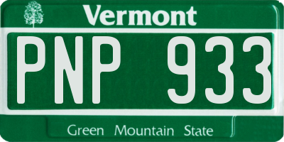 VT license plate PNP933