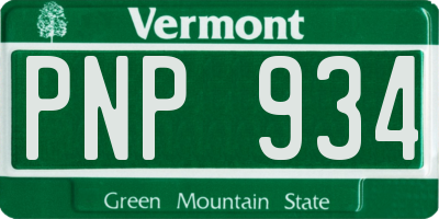 VT license plate PNP934