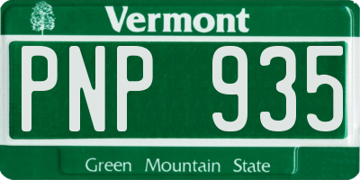 VT license plate PNP935