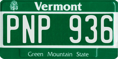 VT license plate PNP936