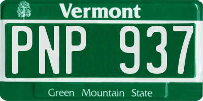 VT license plate PNP937