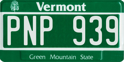VT license plate PNP939