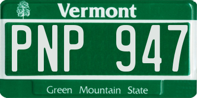 VT license plate PNP947