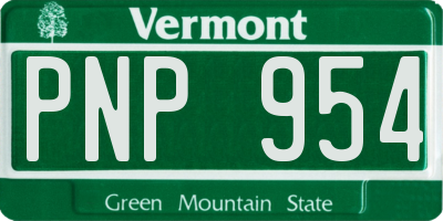 VT license plate PNP954