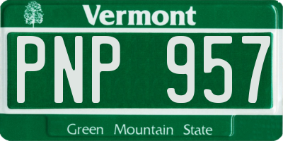 VT license plate PNP957