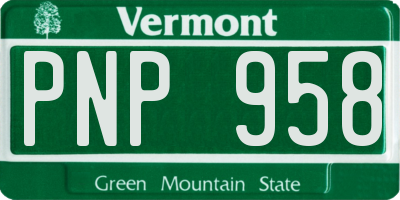 VT license plate PNP958