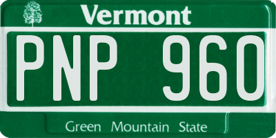 VT license plate PNP960