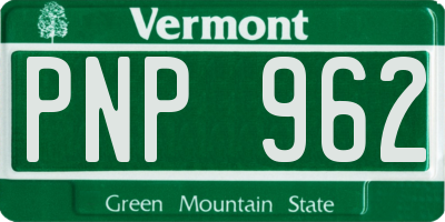 VT license plate PNP962