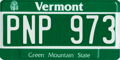 VT license plate PNP973