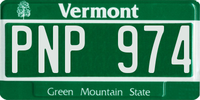 VT license plate PNP974