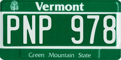 VT license plate PNP978