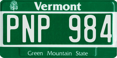 VT license plate PNP984