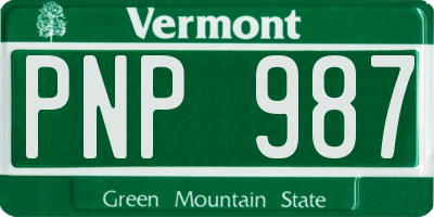 VT license plate PNP987