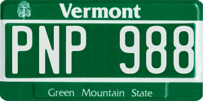 VT license plate PNP988