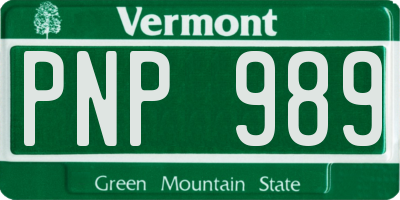 VT license plate PNP989