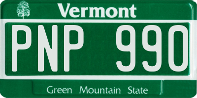 VT license plate PNP990