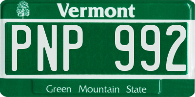 VT license plate PNP992