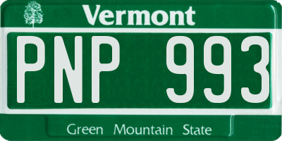 VT license plate PNP993