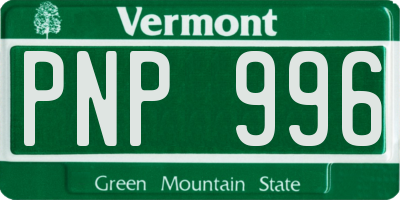 VT license plate PNP996