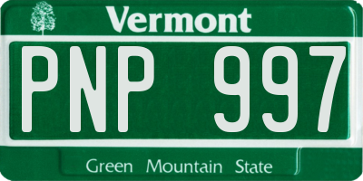 VT license plate PNP997