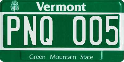 VT license plate PNQ005