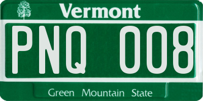 VT license plate PNQ008
