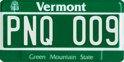 VT license plate PNQ009