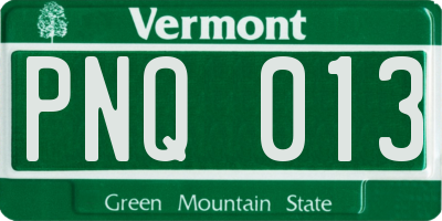 VT license plate PNQ013