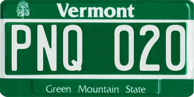 VT license plate PNQ020