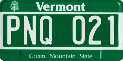VT license plate PNQ021