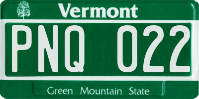 VT license plate PNQ022