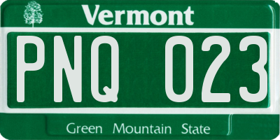 VT license plate PNQ023