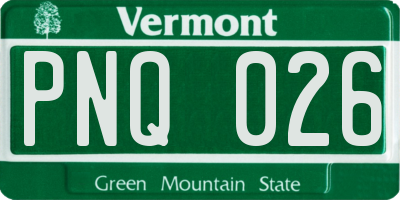 VT license plate PNQ026