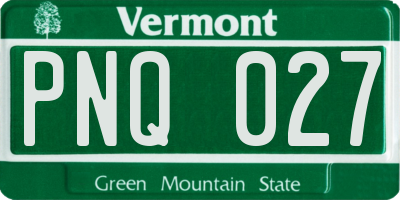 VT license plate PNQ027