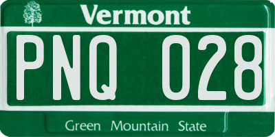 VT license plate PNQ028